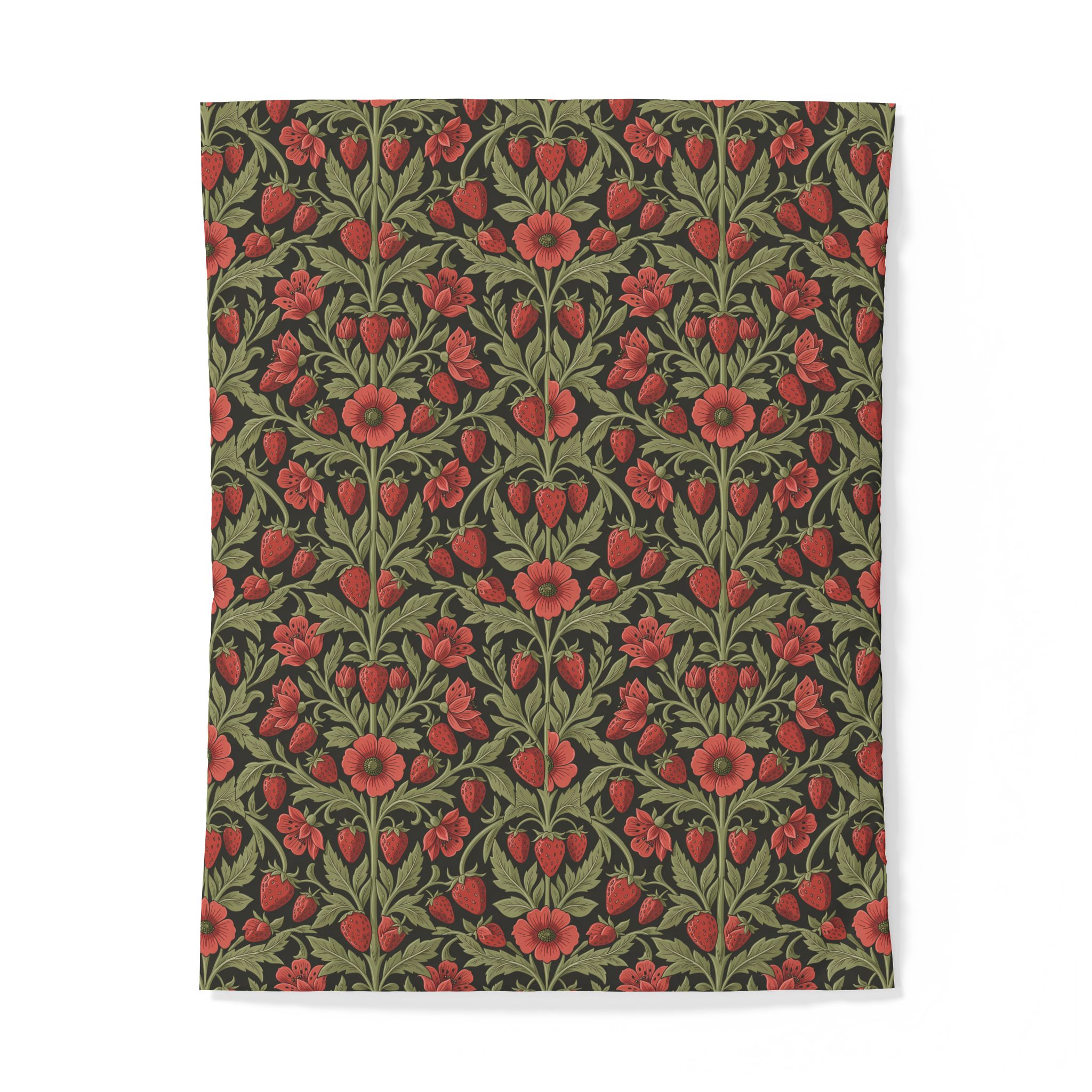 Premium Cotton Wild Strawberry & Sage Duvet Cover – Vintage Botanical Bedding Set - Image 3