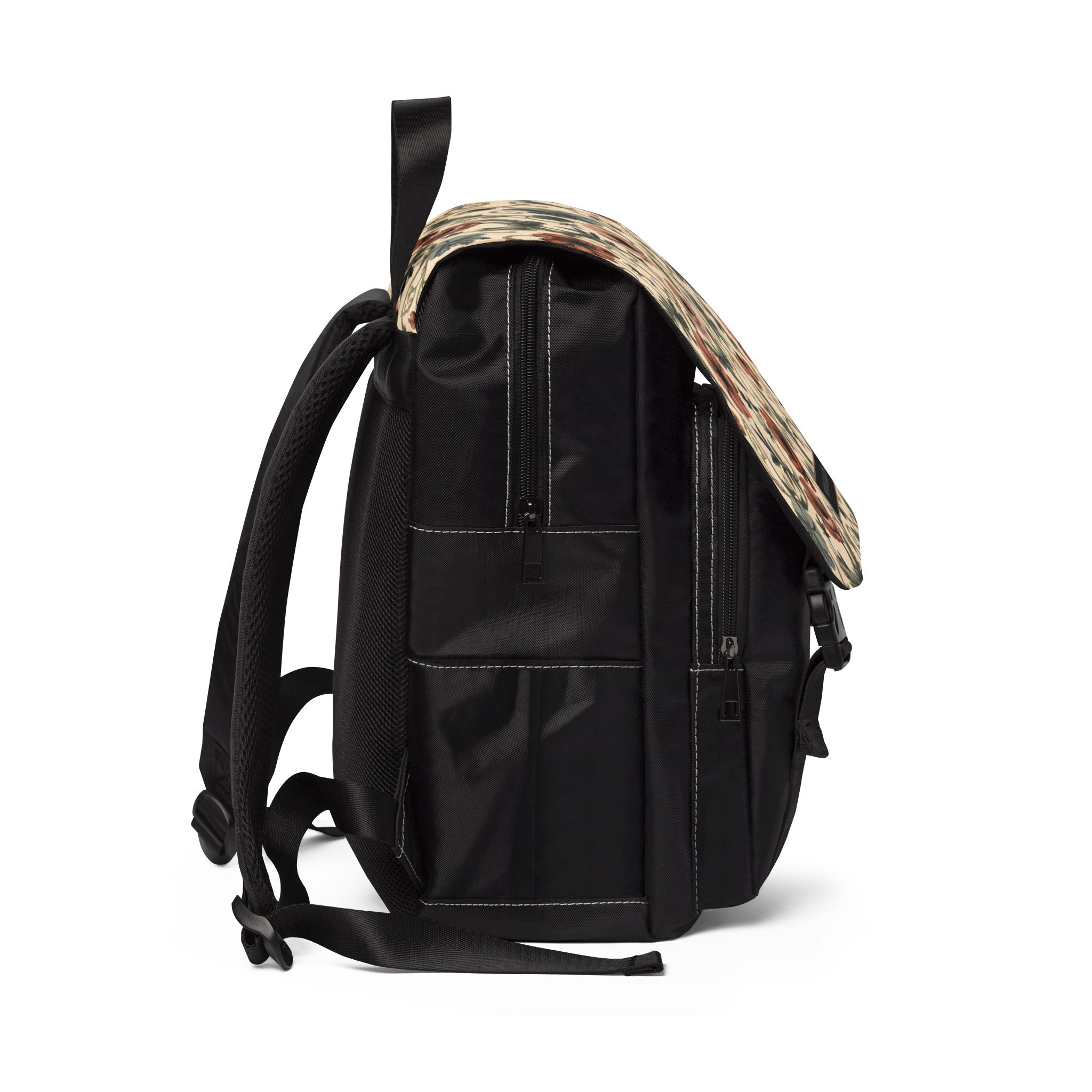 Vintage Floral Flap Backpack-Purse – Earthy Anemone Daily City Bag - Image 3