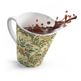 golden afternoon vintage floral latte mug – arts & crafts botanical coffee cup