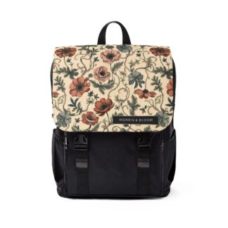 vintage floral flap backpack-purse – earthy anemone daily city bag