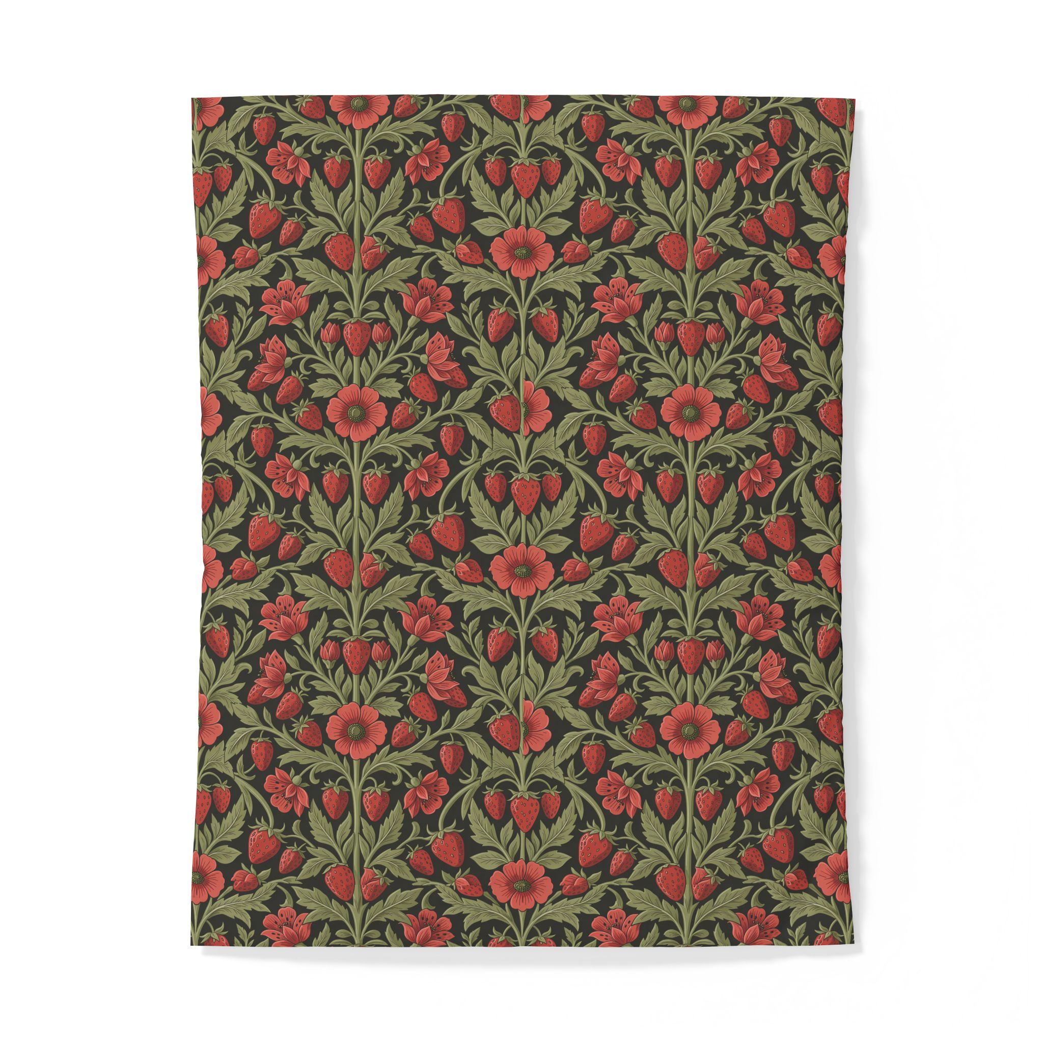 Premium Cotton Wild Strawberry & Sage Duvet Cover – Vintage Botanical Bedding Set - Image 5