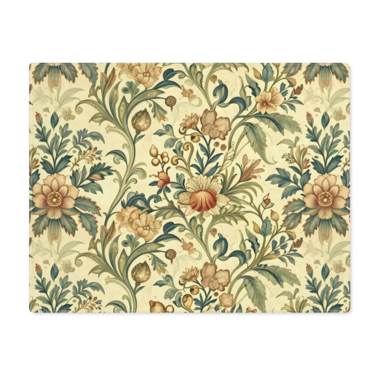 Golden Afternoon Botanical Placemat — Vintage Arts & Crafts Floral Table Mat William Morris Style