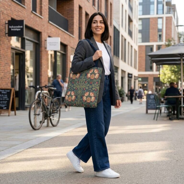 Midnight Peony All-Over Print Tote Bag β Heritage Botanical Canvas Bag