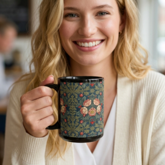 The Arts & Crafts Midnight Peony Mug – Fine Botanical Artware