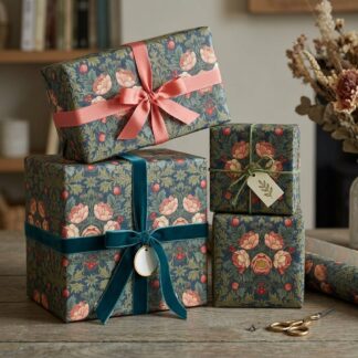 Midnight Peony Botanical Masterpiece Wrapping Paper - Dress Your Gifts in Timeless Artistry