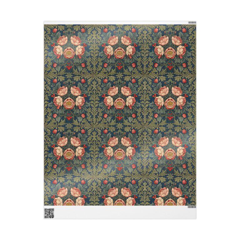Midnight Peony Botanical Masterpiece Wrapping Paper – Dress Your Gifts in Timeless Artistry