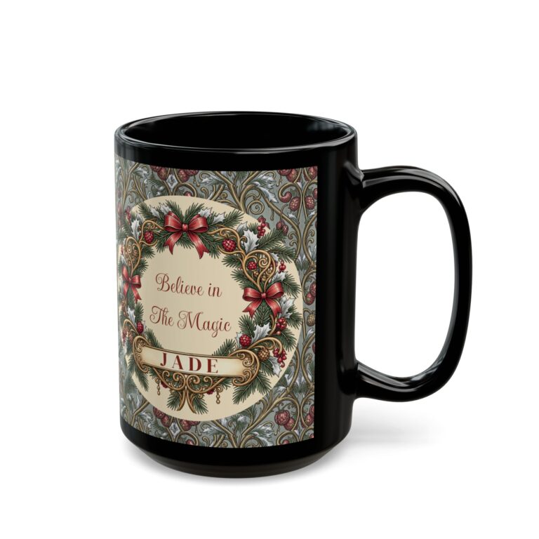 Art Nouveau “Believe in The Magic” Personalized Mug – Custom Holiday Gift